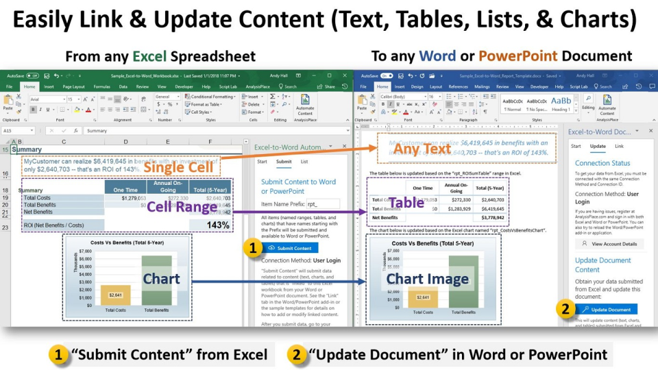 screenshot of Excel-to-Word Document Automation